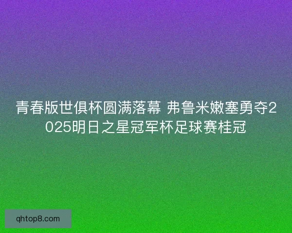 青春版世俱杯圆满落幕 弗鲁米嫩塞勇夺2025明日之星冠军杯足球赛桂冠 青春版世俱杯圆满落幕 弗鲁米嫩塞勇夺2025明日之星冠军杯足球赛桂冠
